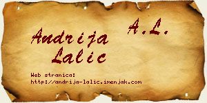 Andrija Lalić vizit kartica
